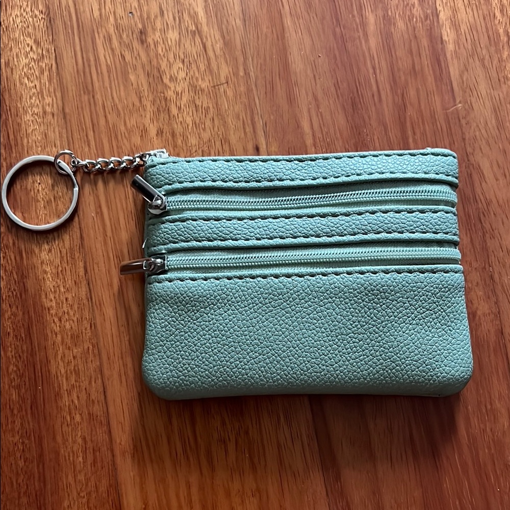 Mint Green Zippered Coin Purse